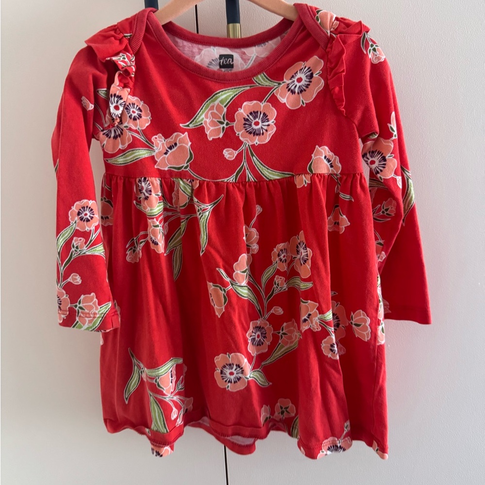 Tea Collection 18-24 Red Floral Kids Top by